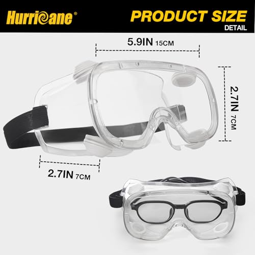 Safety Goggles - 2 Pack with Anti-Fog Function & UV400 Protection - White Air Valve