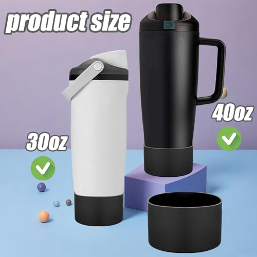 Silicone Protective Boots for Owala 30oz & 40oz Bottles - Non-Slip & Scratch-Resistant (Black)