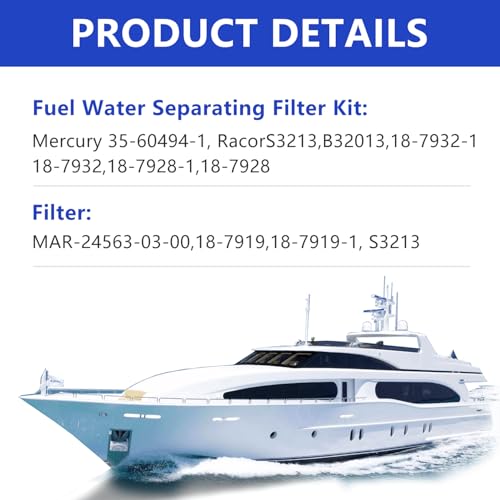 AUIVERED S3213 Fuel Water Separator Filter Element 10 Micron Marine Boat - Variation S3213