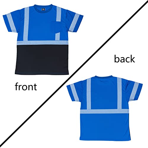VENDACE 3pcs Safety T Shirts Reflective High Visibility Hi Vis Short Sleeve Construction Work Shirts for Men