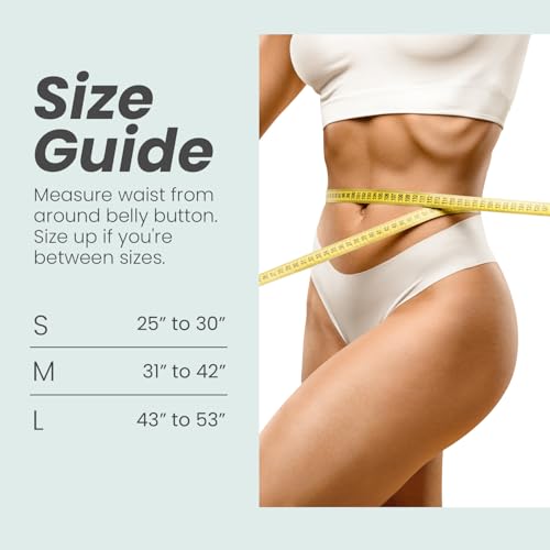 Waist Trimmer with Back Support - Sweat Belt for Men & Women - Black / M
