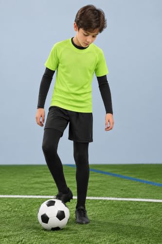 Rolimaka Boys Thermal Underwear Set Large Black Fleece Lined Long Johns - Compression Base Layer for Cold Weather Sports