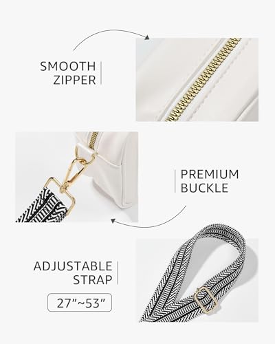 Clear Stadium Bag with Black and White Strap - Crossbody Purse