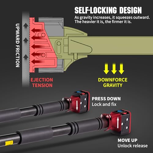Adjustable Pull-Up Bar for Door Frame - Black, 28.3"-37.8"