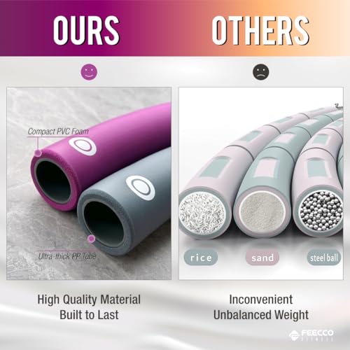 Weighted Fitness Hoop - 8 Detachable Sections, 4.2LB - Purple