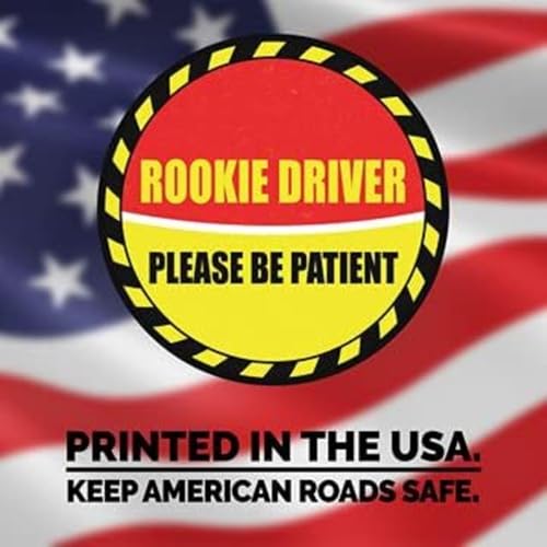 Rookie Driver Safety Sticker - Please Be Patient Decal, 6 Inch