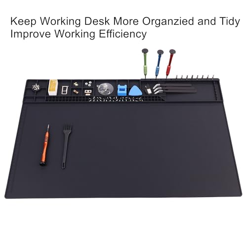 Premium Heat Resistant 932¡ÆF 22"x 14.2" Magnetic Silicone Soldering Mat Electronics Work Mat for Computer Cell Phone Laptop Repair,BGA Soldering Gun Iron Workbench Protection
