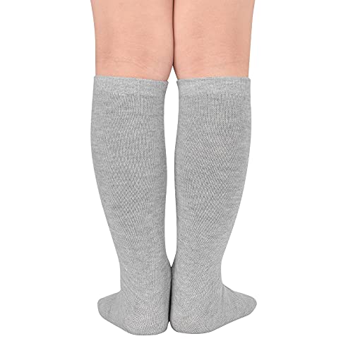 Toddler Knee High Striped Athletic Socks - Grey