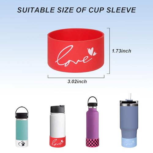 Letter Love Silicone Boot for Tumblers - Red - Anti-Slip Protective Sleeve