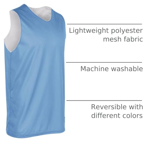 Reversible Basketball Jersey - Light Blue & White - Medium