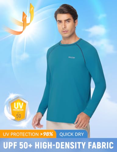 baleaf Men's UPF 50+ Sun Protection Shirts Long Sleeve Rash Guard