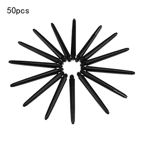 50 Pack 2BA Nylon Dart Shafts - 48mm Black Plastic Poles