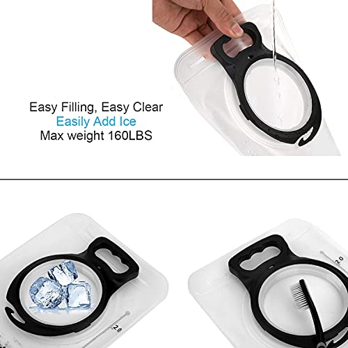2L Blue Hydration Bladder with Cleaning Brush - Leak Proof Water Reservoir for Hiking & Camping