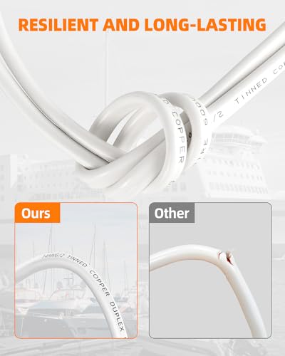 10 Gauge Marine Wire - 30FT Duplex Tinned Copper Cable