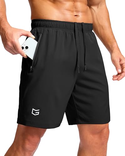 Men's Athletic Running Shorts with 2 Zipper Pockets - Quick Dry & Lightweight