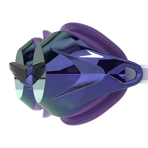 Speedo Women's Mirrored Vanquisher Swim Goggles - Purple Haze/Iris/Silver, Anti-Fog UV Protection