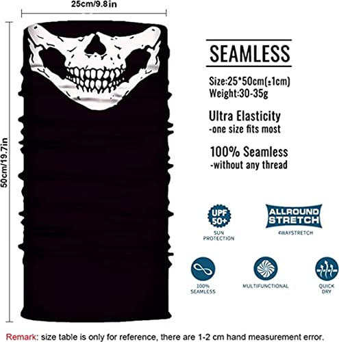 WYSUMMER 4/8Pcs Skull Face Gaiter Bandanas for Neck, Face & Head, Mix Skull-e-8pcs