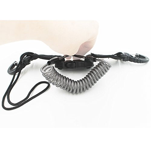 Stainless Steel Coiled Diving Lanyard with Quick Release Buckle