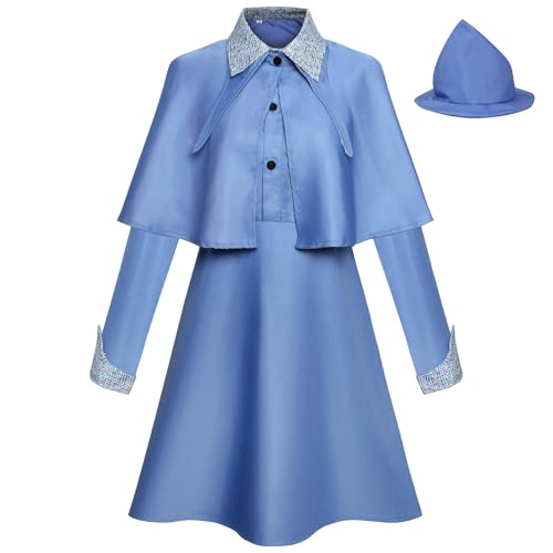 Blue Fleur Delacour Cosplay Dress with Hat & Cape - Small