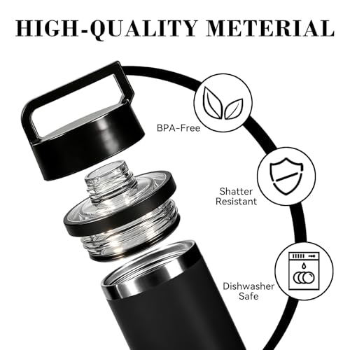 AMIVIE Chug Cap Replacement for YETI Rambler 18oz/26oz/36oz/64oz Black