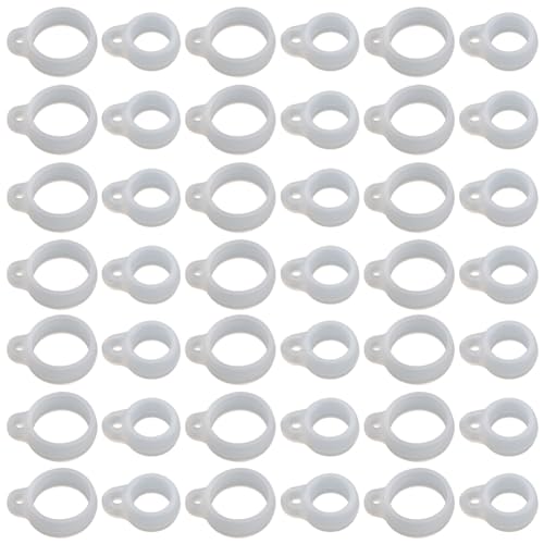 60PCS Clear Silicone Rubber Anti-Lost Ring Holder - 2 Sizes