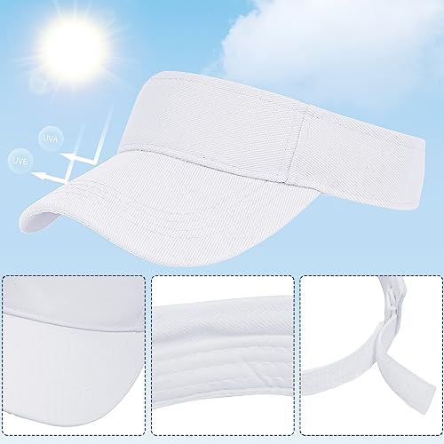 Adjustable Sun Visor Hat for Sports - One Size, White