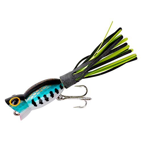 Arbogast Hula Popper Topwater Bass Fishing Lure - 2 Inch, 3/8 Oz, Pulsating Skirt