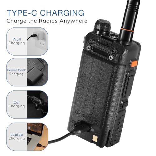 BAOFENG UV-5G Plus GMRS Handheld Radio 969 Channels with 2 Batteries & 15.5" Antenna
