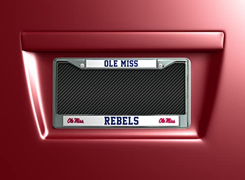 NCAA Ole Miss Rebels Chrome License Plate Frame - 12" x 6"
