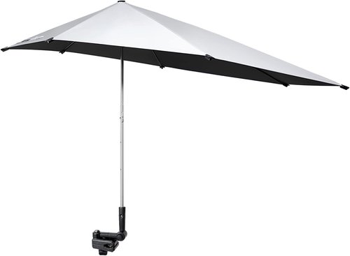 G4Free Adjustable UPF 50+ Chair Umbrella - Universal Clamp for Beach, Golf, Wheelchair, Stroller | Black