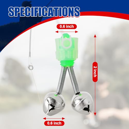 20 Pack Clip-On Fishing Bells - Dual Ring Bite Alarms