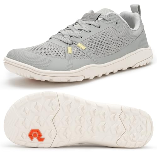 Pulltop Wide Toe Box Barefoot Trail Running Shoes for Women - Size 10, Lt Grey, Zero Drop, Minimalist Crossfit Sneakers