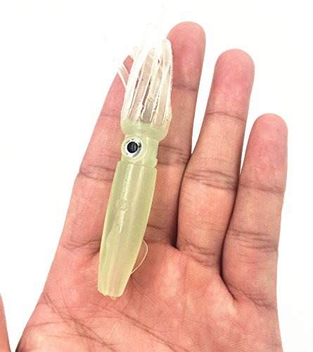 Luminous Octopus Trolling Fishing Lures - 4.13 Inch, Glow in the Dark, 5pcs
