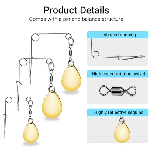 Gold Teardrop Spinnerbait Kit with 50 Smooth Spoon Lures