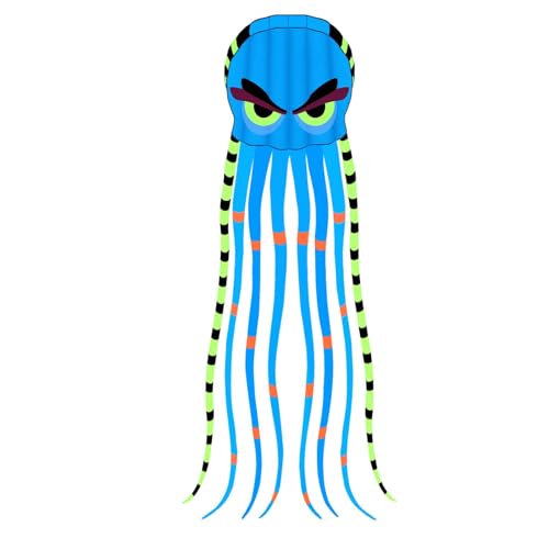 Blue Giant Octopus Kite 26ft for Adults Outdoor Fun Large 3D with Reel