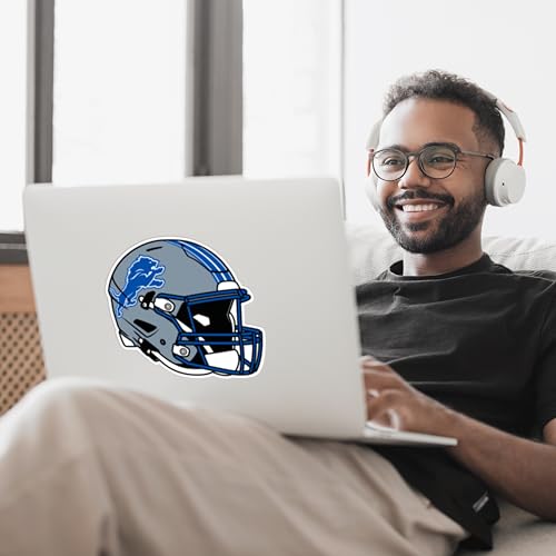 NFL Detroit Lions Helmet Decal - Team Colors, 7" x 7.25"