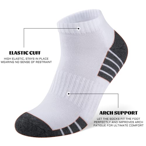 Heatuff Mens Cushioned Ankle Socks, Breathable Moisture Wicking Low