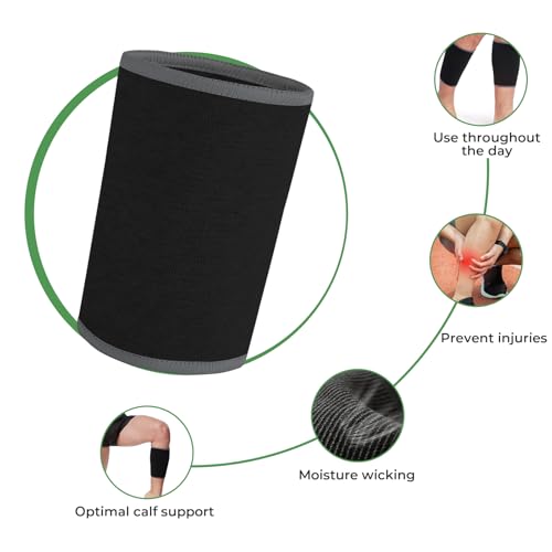 Calf Compression Sleeve - Medium Black Support for Shin Splints