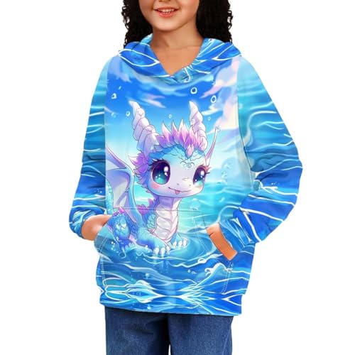 Kids Hoodies for Boys & Girls - Cartoon Dragon, 11-13 Years