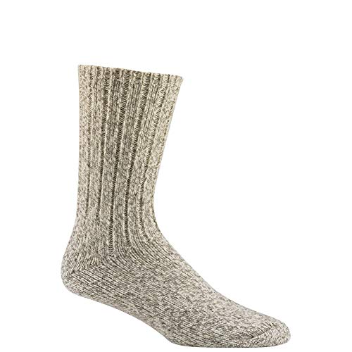 Wigwam El-Pine Ragg Wool Heavyweight Crew Socks, Large Grey Twist