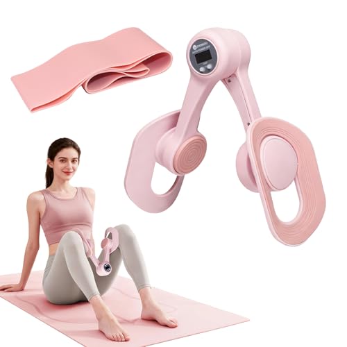 Adjustable Thigh Trainer with Resistance Bands & Auto Counter for Home Fitness