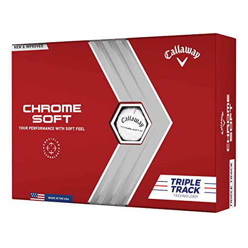 Chrome Soft Golf Balls - Triple Track Red/Blue, One Dozen