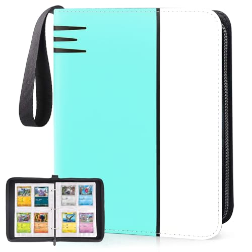 4-Pocket Card Binder - Collectible Trading Card Album - Light Cyan