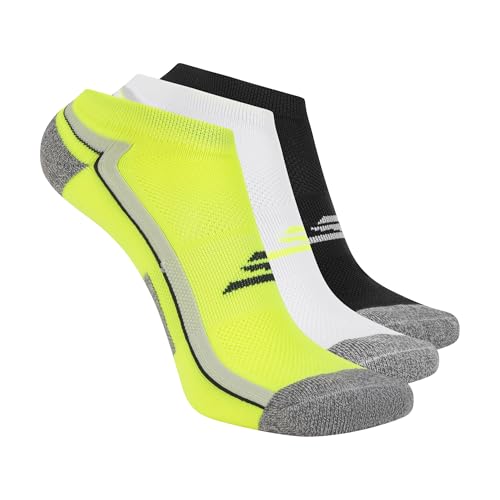 Men's Performance Golf Low Cut Socks - 3-Pack, Sizes 10-13, Safety Yellow/White/Black