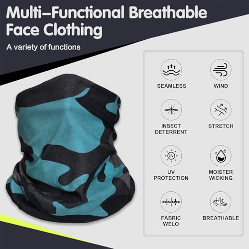 Cisnocr Camo 1 Pack Breathable Cooling Neck Gaiter Face Mask for Men Women