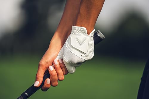 Golf Fusion Glove - Ladies Medium - White/Silver - Left Hand