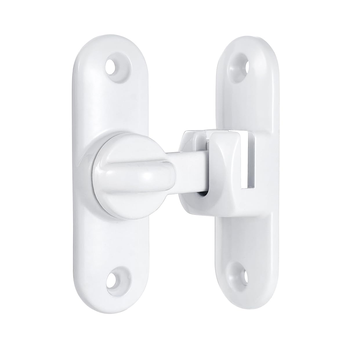 INIRET 3 Packs White Barn Door Latches,90/180 Degree Gate Lock,Flip Gate Latches Hardware,Zinc Alloy Right Angle Door Lock Latch,Door Security Sliding Door Latch Lock for Cabinets,Bathroom.