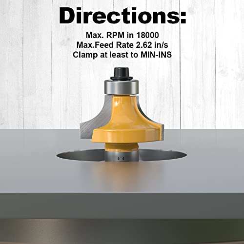 FivePears 3/8" Radius Roundover Router Bit 1/2 Inch Shank, Round Over Router Bit for Edging Forming Rounding