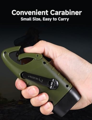 Hand Crank Solar LED Emergency Flashlight - Green
