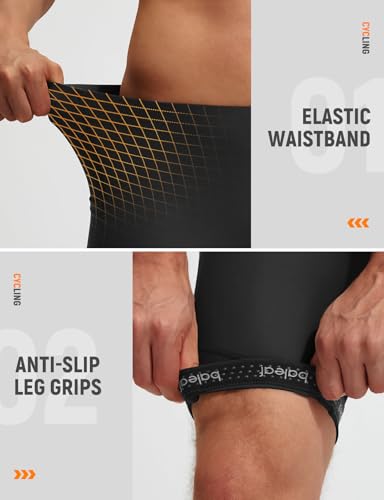 Baleaf Men’s 4D Padded Bike Shorts – X-Large, Black